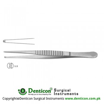 Treves Dissecting Forceps 1 x 2 Teeth Stainless Steel, 12.5 cm - 5"